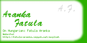 aranka fatula business card